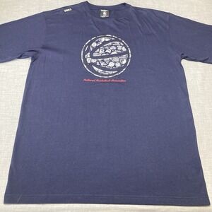 Vintage Y2K UNK NBA Team Logos Basketball Print Navy Blue T-Shirt Men's XL